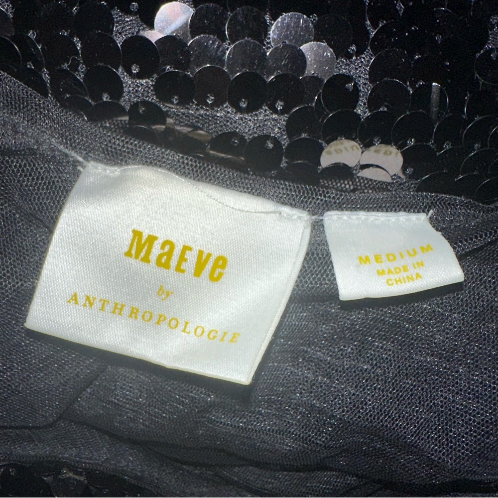 Anthropologie Black Sequin Blouse - Picture 2 of 6